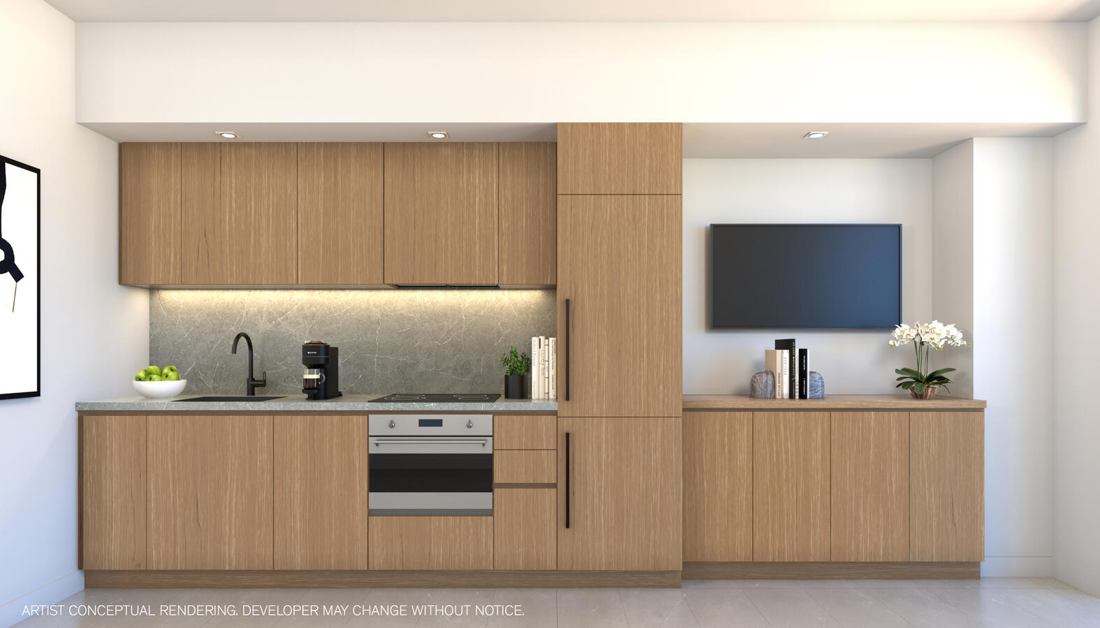 Kitchens and bathrooms feature custom Italian cabinetry and counters